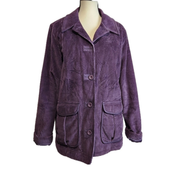 𝅺Size M L.L.Bean Corduroy Jacket Eggplant color Lightly Insulated - Picture 3 of 15